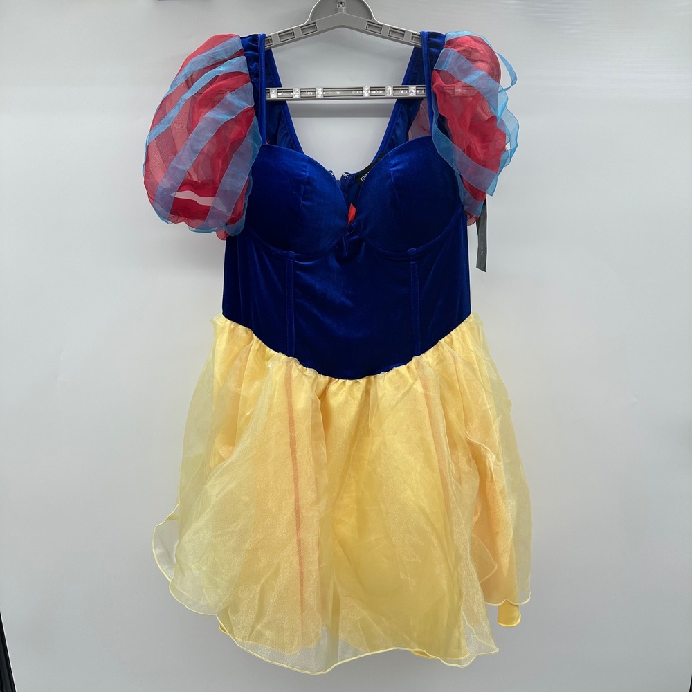 Dolls Kill Trickz N Treatz Snow White Costume Dress Blue Velvet Yellow 1X
NWT